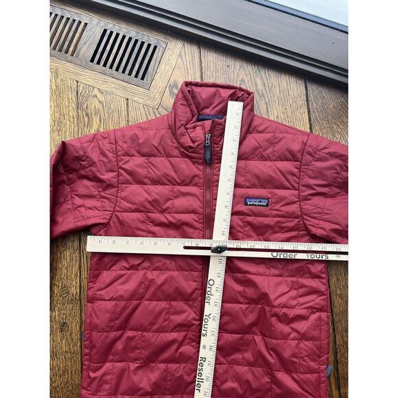 Patagonia Kid's Nano Puff Brick Quilt Wax Red Winter Jacket Size Large (12) - Picture 4 of 6